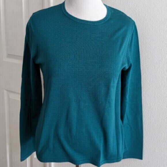 Pendleton Sweaters - Pretty Pendleton Light-Weight Silk Blend Sweater Teal XL NWT BENEFITS RESCUE